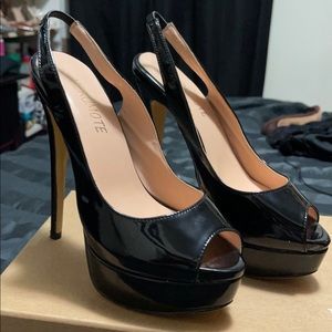 Slingback Black Patent Heels
